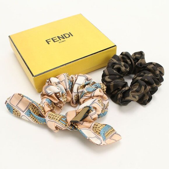 Fendi Set of 2 Zucca Scrunchie Silk Shoulder Bag